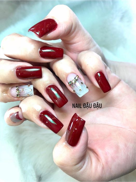 Tác phẩm nail đính đá nghệ thuật tại Nails Đậu Đậu