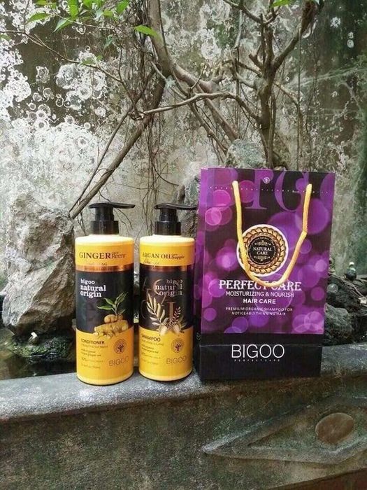 Bộ sản phẩm dầu gội xả gừng tươi Bigoo Natural Origin bản fullsize