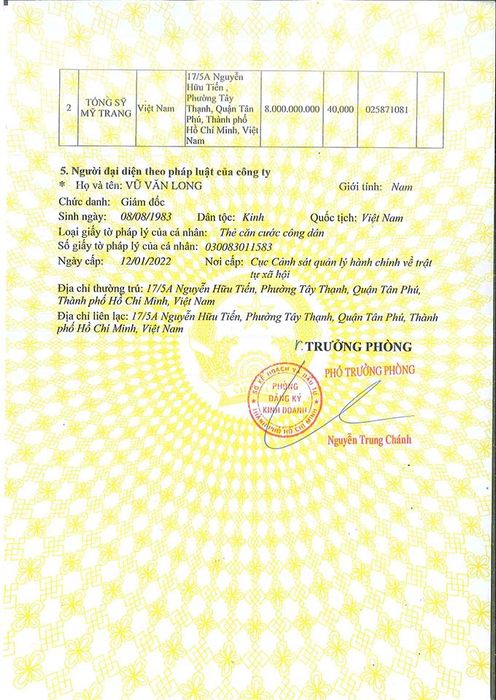 Giấy phép kinh doanh của Công ty An Phú Thành