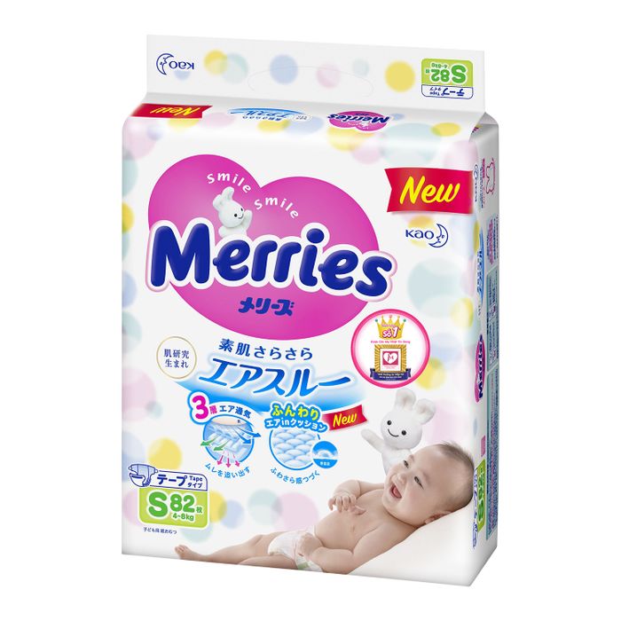 Tã Dán Merries ảnh 1 - Thiết kế tinh tế với đường thun mềm mại quanh eo và đùi, mang lại sự thoải mái tuyệt đối cho bé yêu.