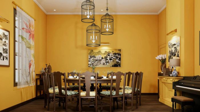 Bức ảnh thứ hai ghi lại không gian sang trọng của nhà hàng - sự hòa quyện tinh tế giữa phong cách châu Âu hiện đại và nét đẹp đương đại.