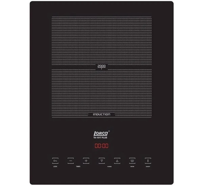 Bếp từ Lorca TA 1017Plus gồm 1 vùng nấu đơn được thiết kế đơn giản