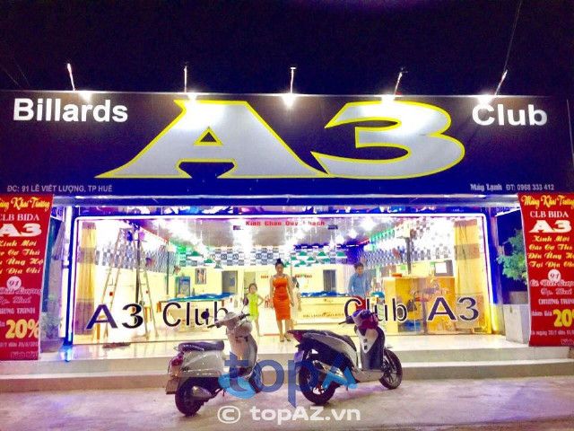 Club Bida A3 - quán bida đẹp và nổi bật tại Huế