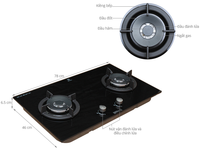 Bếp gas âm Electrolux EGT7627CK