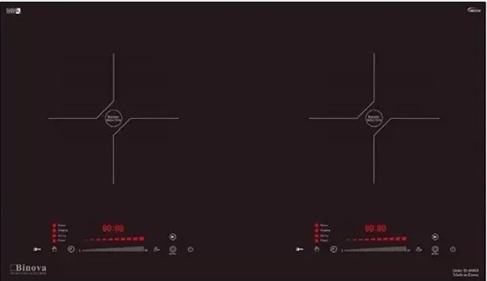 Bếp từ Binova BI-666KR sở hữu 2 vùng nấu rộng rãi 