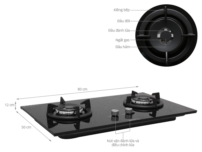 Bếp gas âm Electrolux EGT8028CK