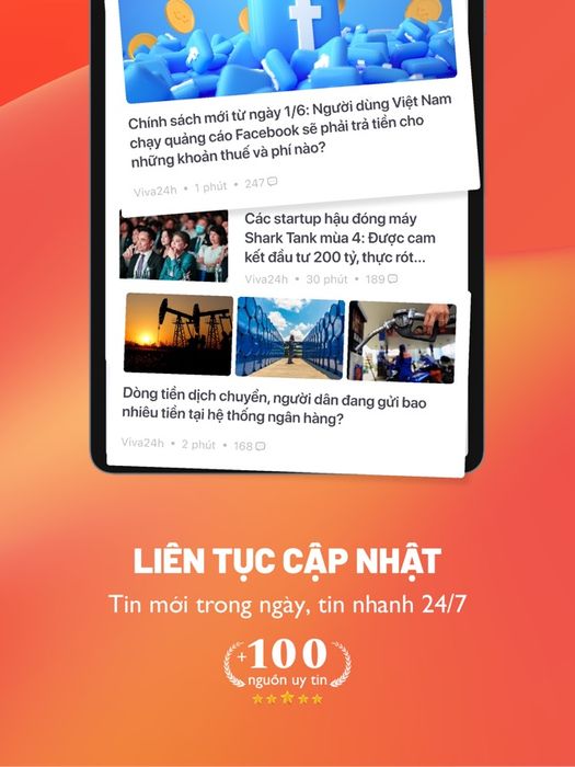 Giao diện ấn tượng của Viva24h