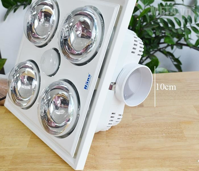 Đèn sưởi nhà tắm - Đèn sưởi hồng ngoại Hans 4 bóng (loại ốp âm)