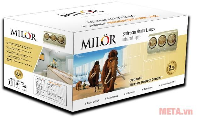 Đèn sưởi nhà tắm 3 bóng Milor ML6003