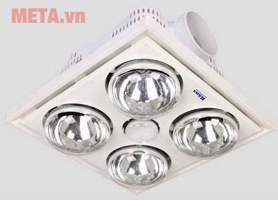 Đèn sưởi nhà tắm - Đèn sưởi hồng ngoại Hans 4 bóng (loại ốp âm)
