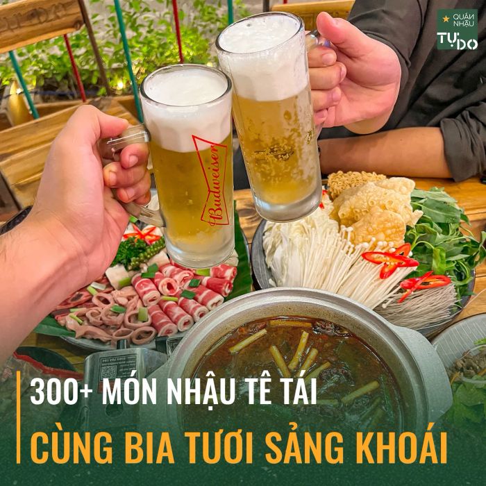 Không gian hiện đại tại Quán Nhậu Tự Do