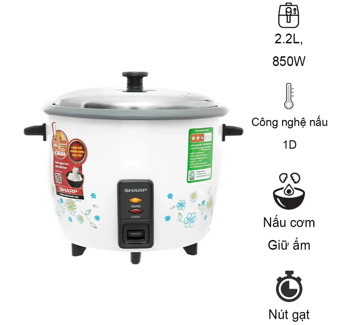 Nồi cơm điện Sharp KSH-228SNV-SF 2.2 lít