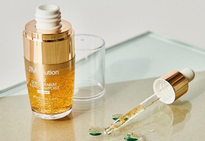 Hình ảnh thực tế tinh chất vàng JM Solution 24K GOLD Premium R-Effect Ampoule