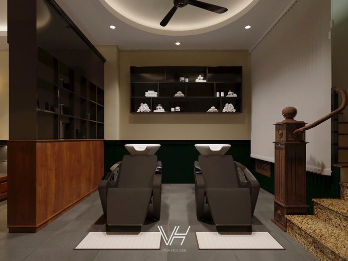 Hình ảnh thiết kế barbershop ấn tượng từ VHouse Studio