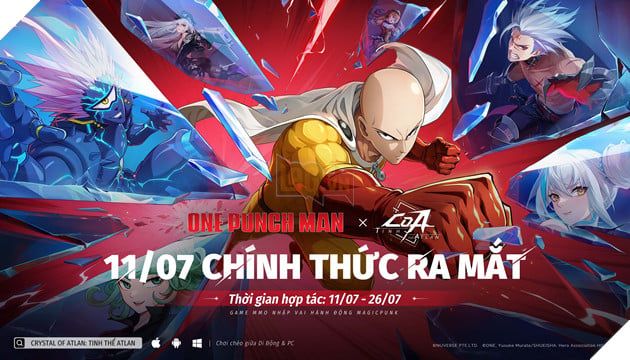 Tinh Thể Atlan: Crystal of Atlan chào sân vào 11/07! Màn kết hợp cùng One-Punch Man hứa hẹn tạo nên cơn địa chấn game hè 2025