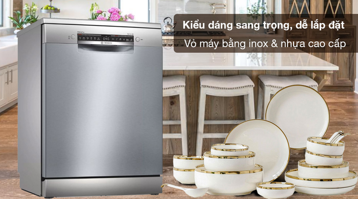 Hình ảnh thực tế Bosch SMS4ECI14E - Thiết kế inox sang trọng đẳng cấp Đức