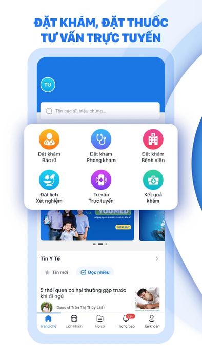 Hình ảnh minh họa ứng dụng YouMed (phiên bản 1)