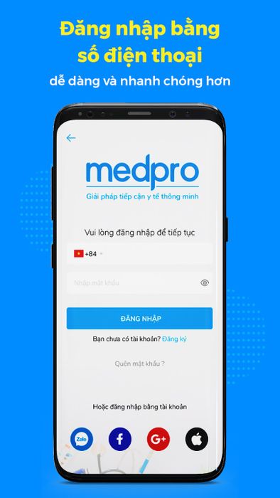 Hình ảnh minh họa ứng dụng MEDPRO (phiên bản 1)