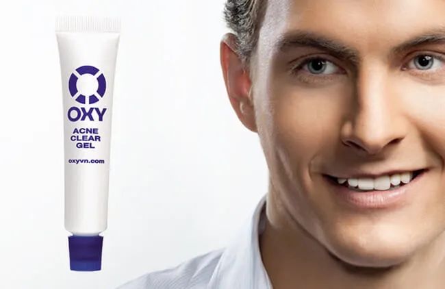 Hình ảnh thực tế Kem trị mụn Oxy Acne Clear Gel cho nam giới