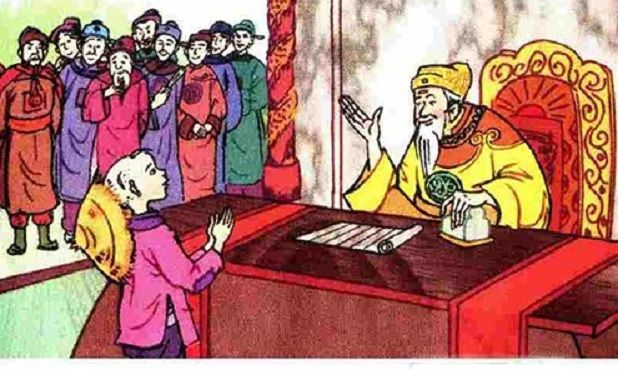 Tranh minh họa số 1: Hình ảnh cậu bé thông minh trong truyện cổ tích