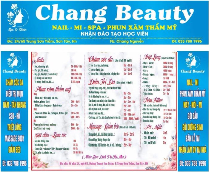 Không gian sang trọng và chuyên nghiệp tại Chang Beauty & Spa
