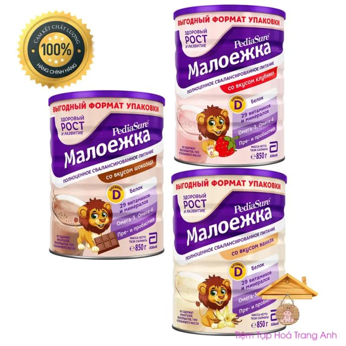 Hình ảnh chân thực Sữa Pediasure Nga đa dạng hương vị