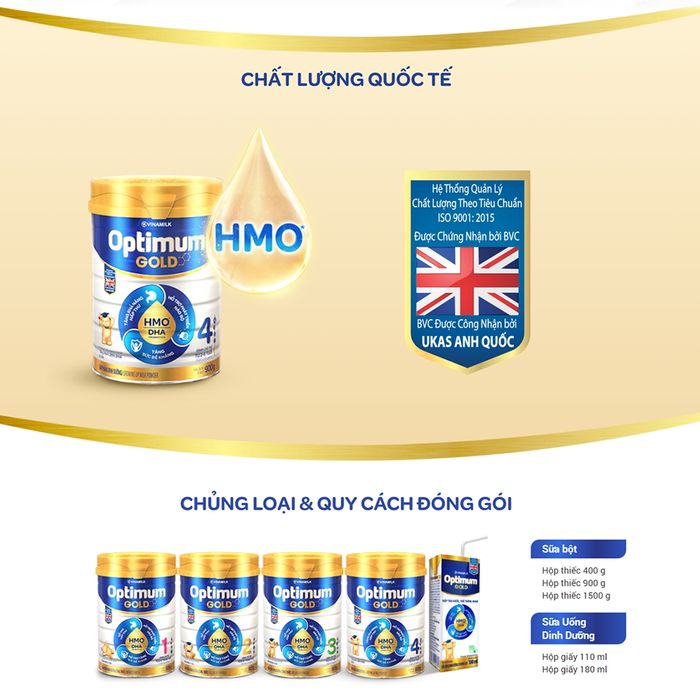 Hình ảnh thực tế sữa bột Vinamilk Optimum Gold 4 - chất lượng chuẩn vàng