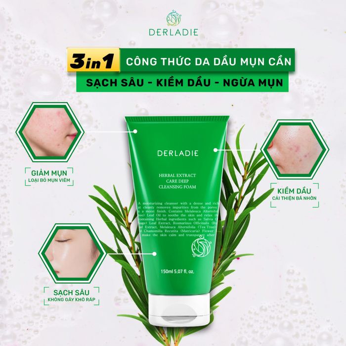 Hình ảnh chân thực sữa rửa mặt Tràm Trà Derladie - phiên bản 2