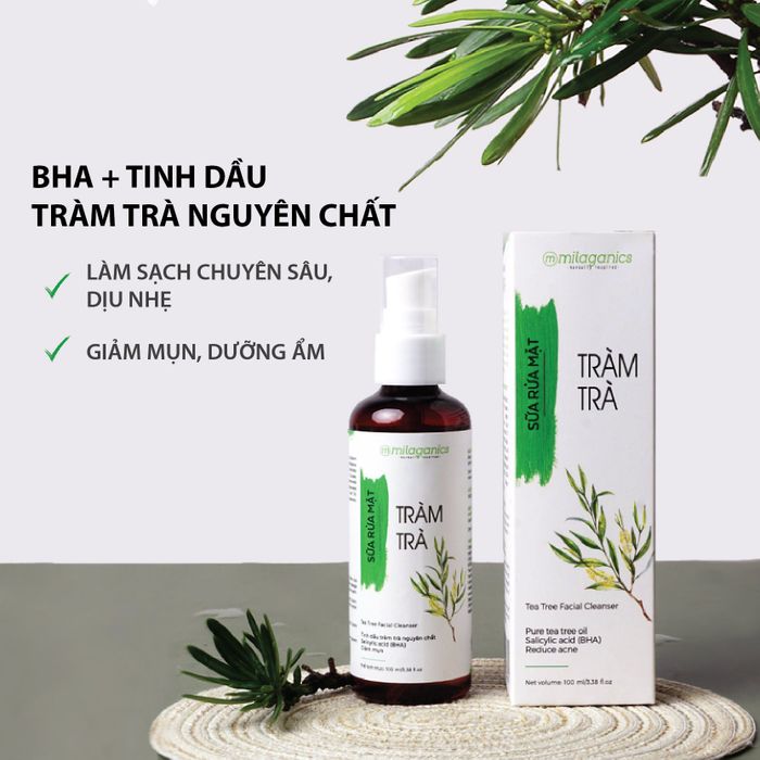 Hình ảnh sữa rửa mặt Tràm Trà Milaganics chính hãng