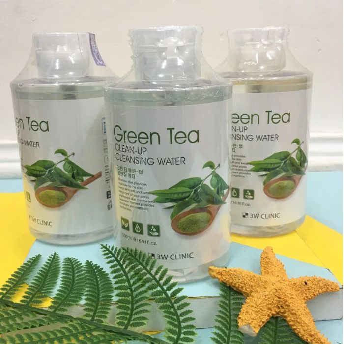 3W Clinic Green Tea - Thanh lọc làn da với sức mạnh thuần khiết từ trà xanh Jeju, cho gương mặt sạch sâu và tươi tắn rạng ngời.
