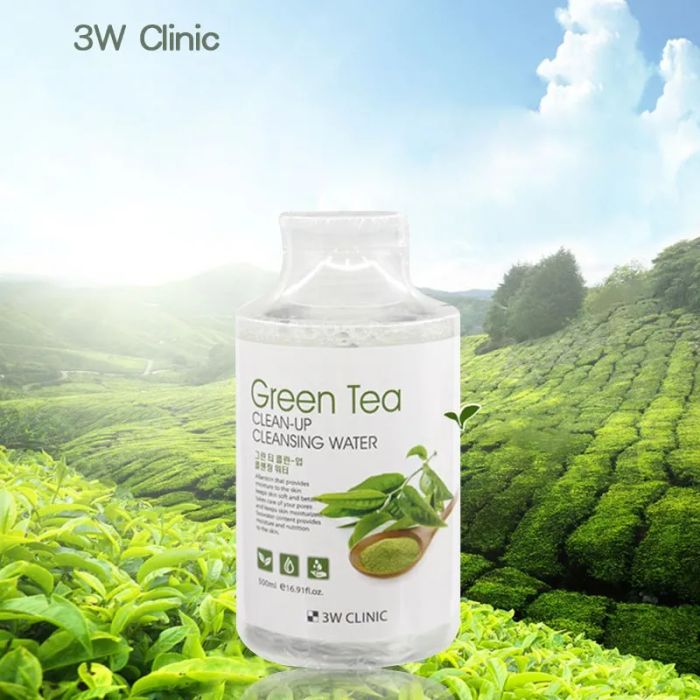3W Clinic Green Tea Cleansing Water - Người bạn đồng hành không thể thiếu cho quy trình chăm sóc da chuẩn Hàn, mang đến làn da sạch khỏe không tỳ vết.