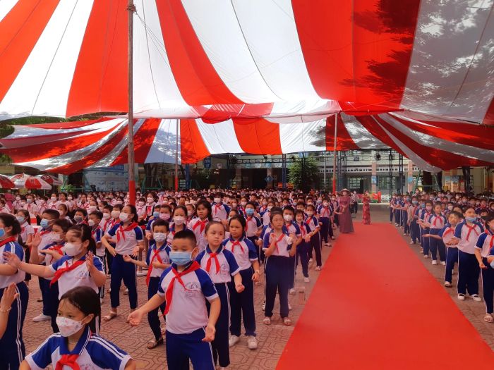 Hình ảnh không gian học tập hiện đại và thân thiện tại Trường Tiểu học Lê Văn Tám