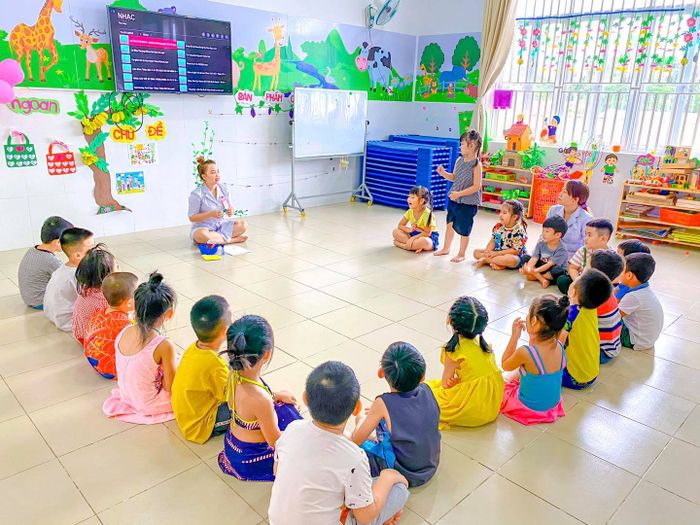 Những hình ảnh chân thực về không gian học tập đầy màu sắc và tiện nghi tại Trường Mầm non Việt Anh.