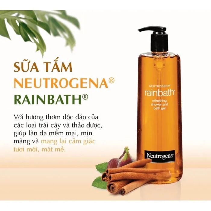 Hình ảnh sữa tắm Neutrogena Rainbath dạng gel - Thiết kế chai sang trọng, dung tích 473ml