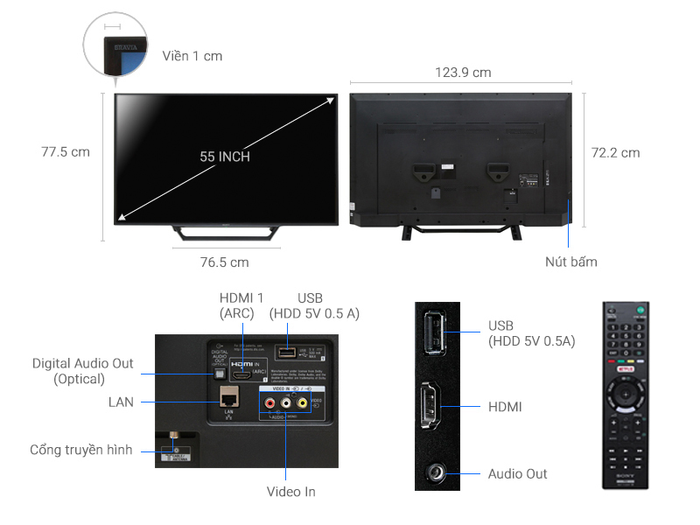 Internet Tivi Sony 55 inch KDL-55W650D