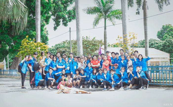 Hình ảnh khuôn viên xanh mát của THPT Ngô Quyền