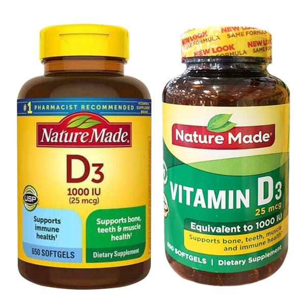 Viên uống Nature Made Vitamin D3 1000 IU - Ảnh minh họa 1 sản phẩm thực tế