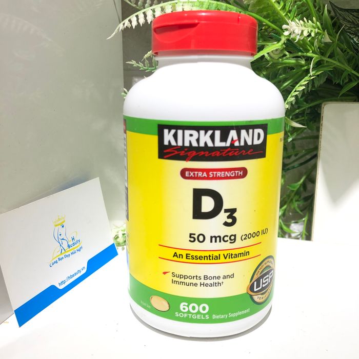 Viên uống Kirkland Vitamin D3 50mcg - Ảnh minh họa 2 góc cận cảnh