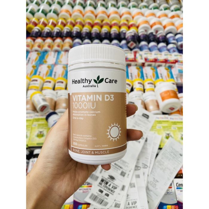 Vitamin D3 Healthy Care 1000IU - Ảnh minh họa 2 góc cận cảnh