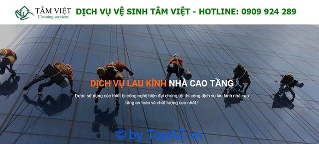 dịch vụ lau kính tòa nhà tphcm