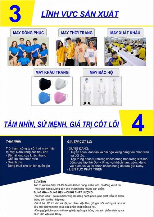 Lĩnh vực sản xuất của Dony