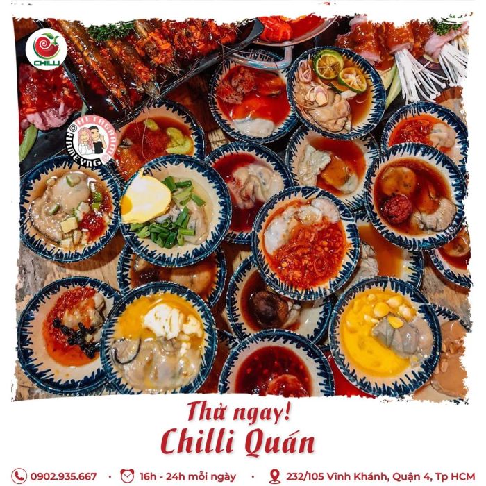 Những món nướng hấp dẫn tại Chilli Quán