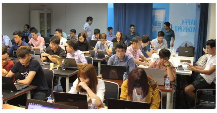 Hình ảnh lớp học thực hành tại Marketing Vietmoz