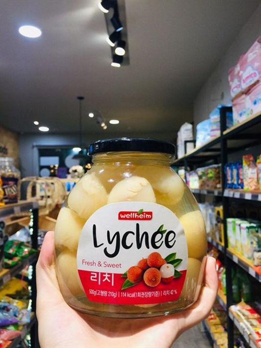 Hình ảnh thực tế vải ngâm Lychee Hàn Quốc cao cấp