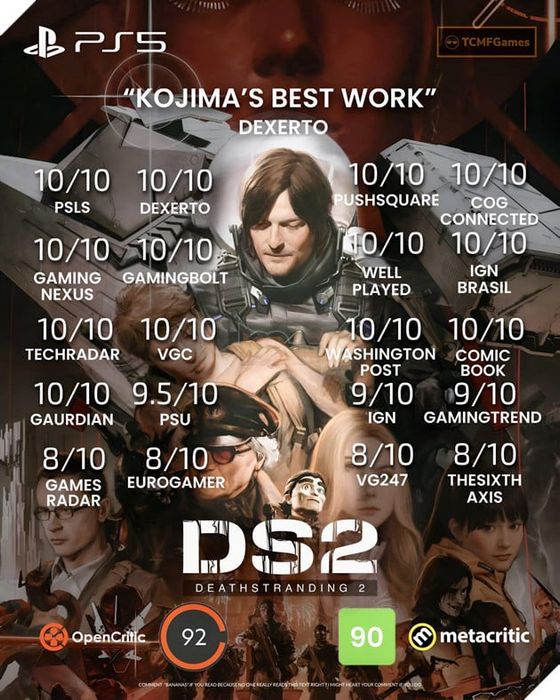 Death Stranding 2 đạt được những điểm số hoàn hảo, khẳng định vị thế siêu phẩm game năm 2025