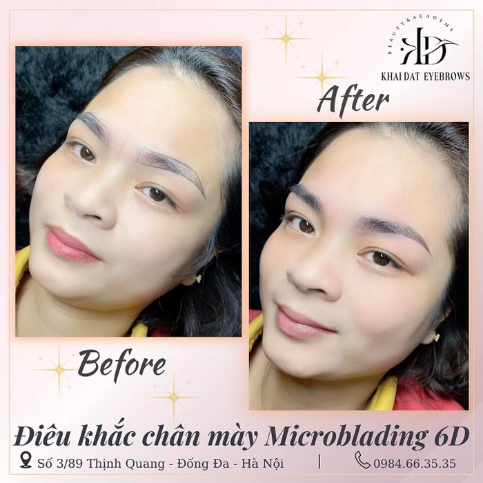 Kết quả điêu khắc chân mày tự nhiên tại Khải Đạt Eyebrows Beauty