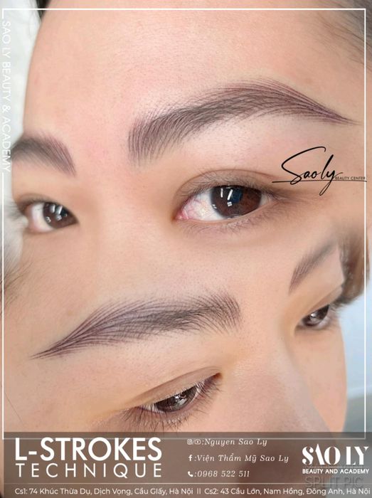 Hình ảnh thực tế điêu khắc chân mày tại Viện Thẩm Mỹ Sao Ly