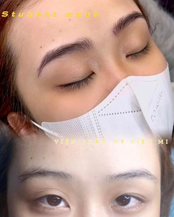 Thành phẩm phun xăm tự nhiên tại Kiều Mi Beauty Academy