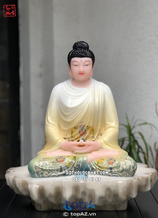 Tượng Phật Thích Ca Áo Hoa Vàng - Tác Phẩm Nghệ Thuật Tâm Linh