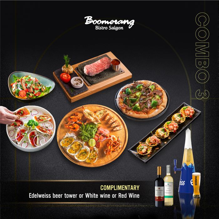 Không gian sang trọng bên hồ Bán Nguyệt tại Boomerang Bistro Saigon